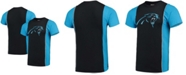 Refried Apparel Men's Black, Blue Carolina Panthers Upcycled Split T-shirt